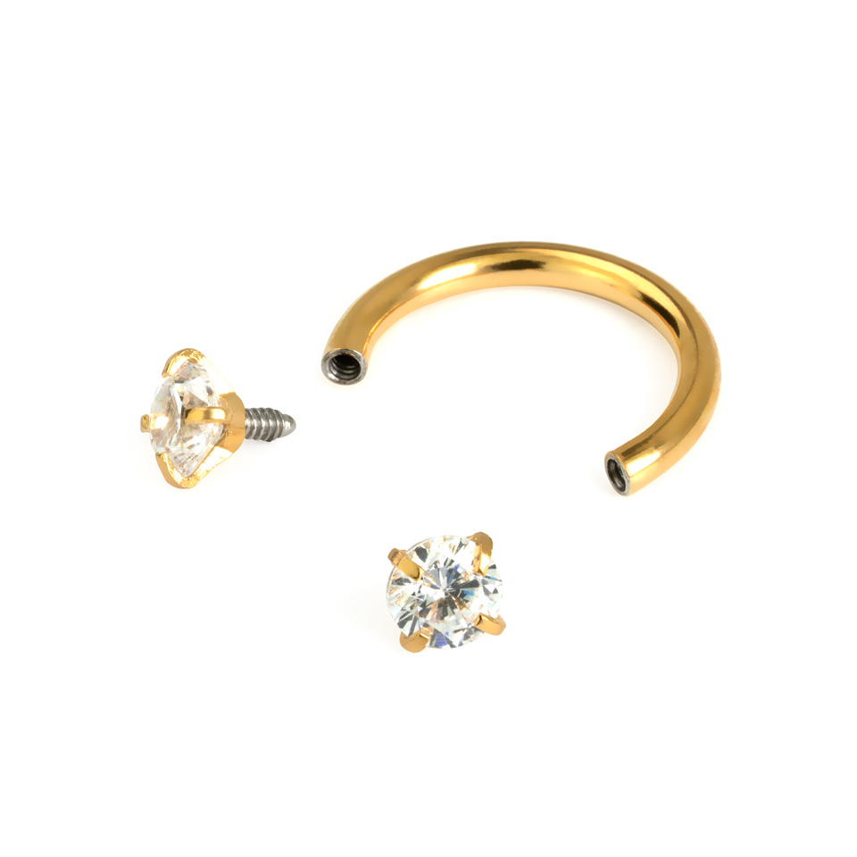 Hufeisen mit Innengewinde und runden Steinen