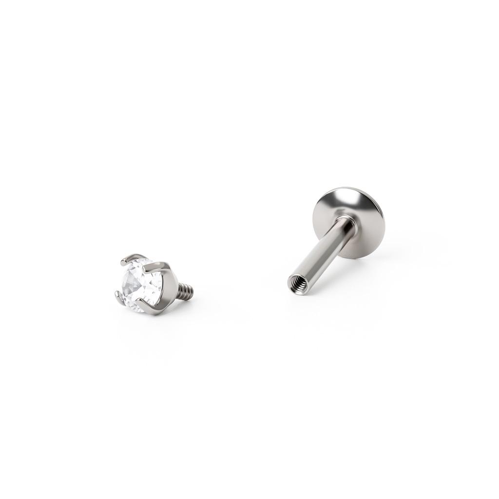 Labret aus Titan mit verschiedenen Steindesigns