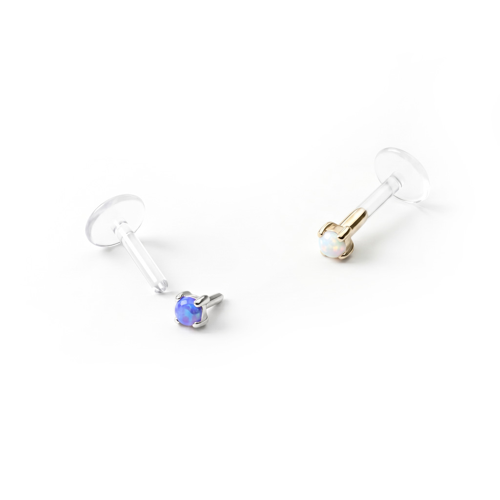 Labret aus 14kt. Gold mit Opalstein