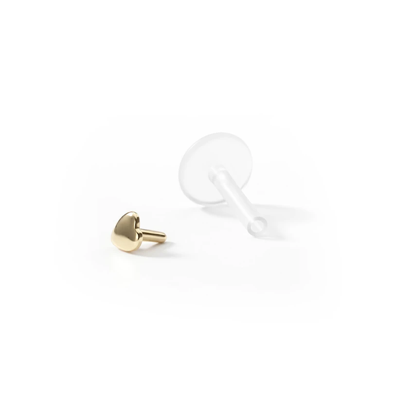 Labret aus 14kt. Gold mit Herzspitze