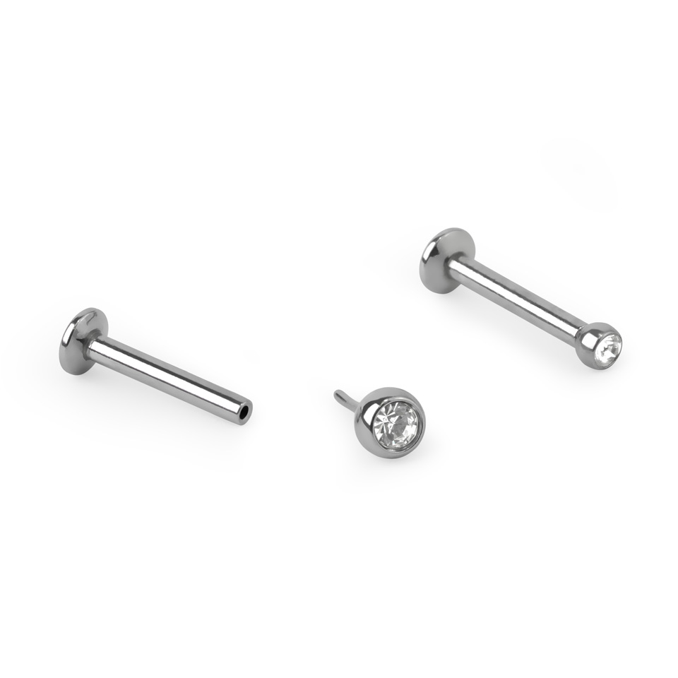 Push-in Labret mit Stein
