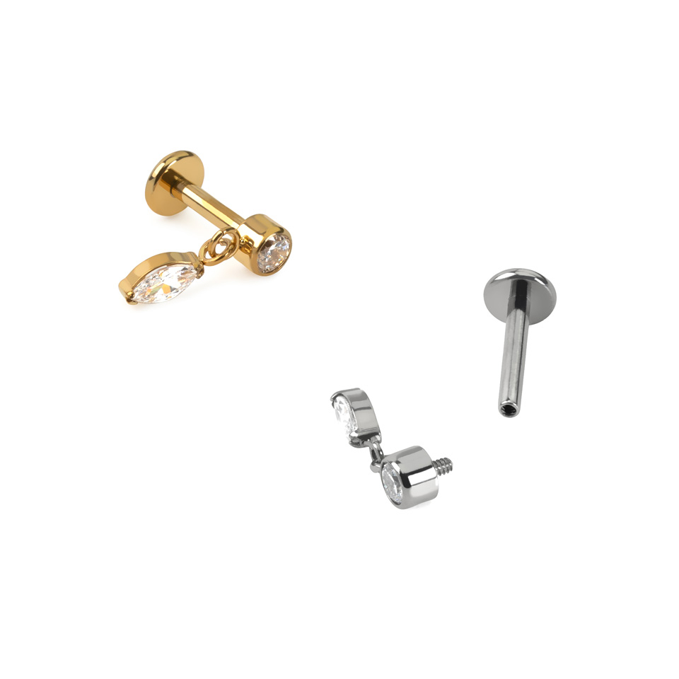 Titan-Labret mit marquiseförmigem Anhänger