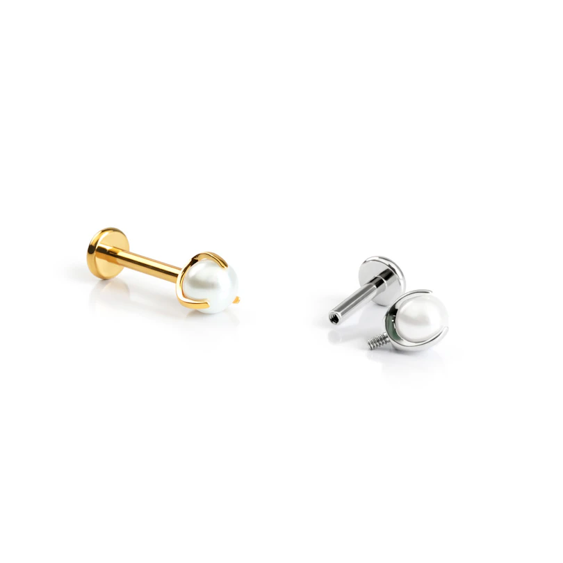 Titan-Labret mit Perle