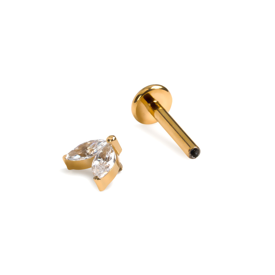 Titan-Labret mit zwei identischen Steinen