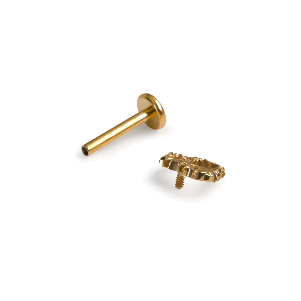 Titan Labret mit Herz aus Stacheldraht