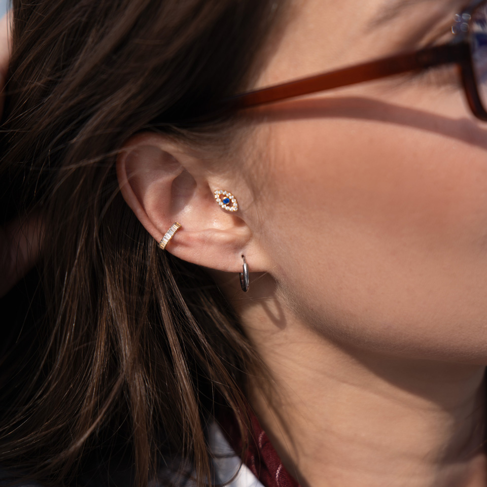 Böser Blick Labret aus Titan