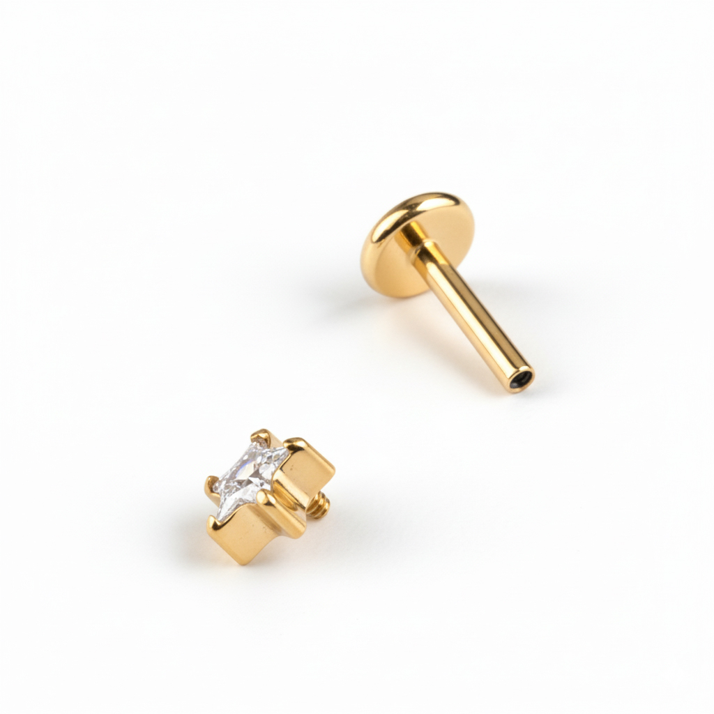 Titan-Labret mit sternförmigem Schmuckstein