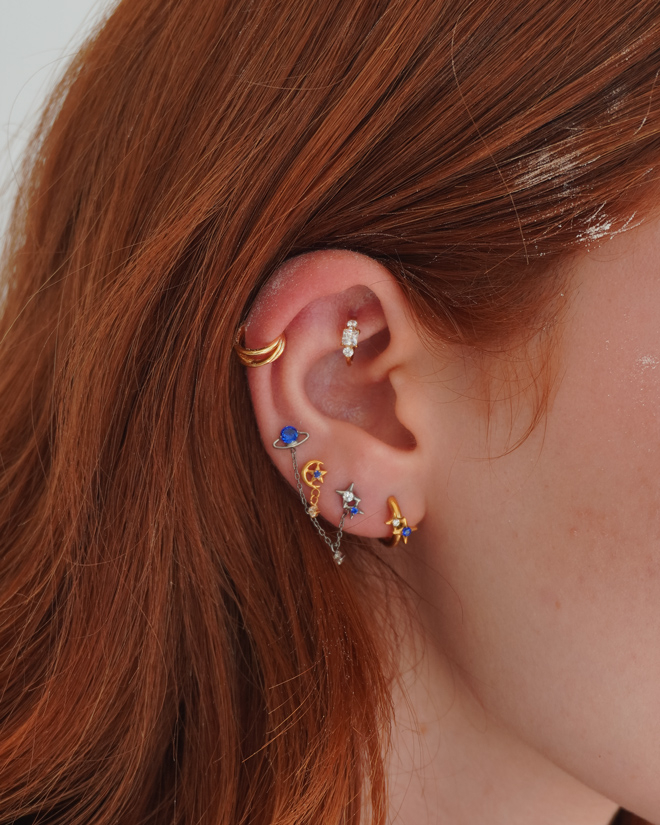 Zweier-Set Titan-Labrets mit Weltraum-Motiv