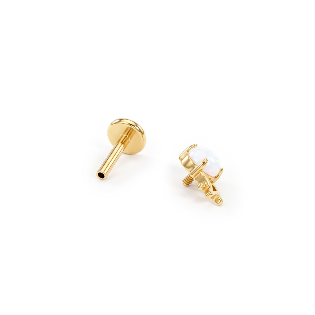 Quallen-Labret aus Titan mit Opalstein