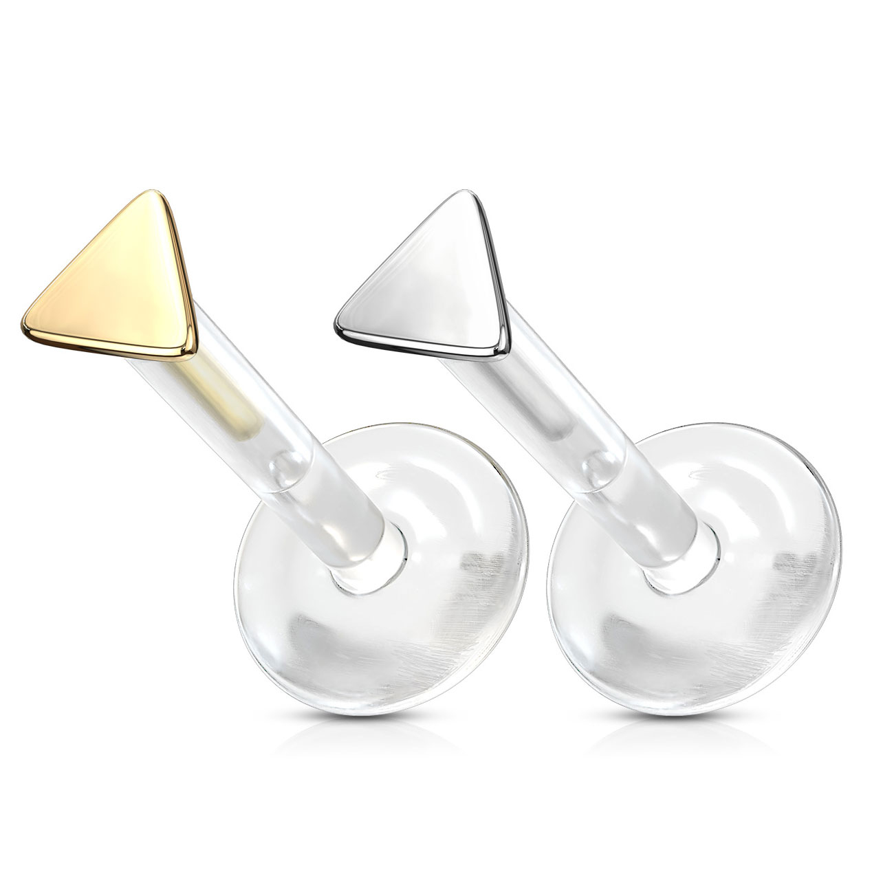 Labret aus 14 Karat Gold mit dreieckiger Spitze