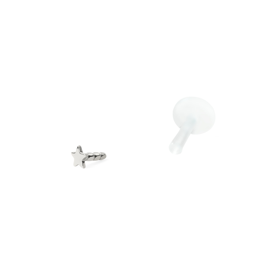 Labret aus 14 Karat Gold mit Sternspitze