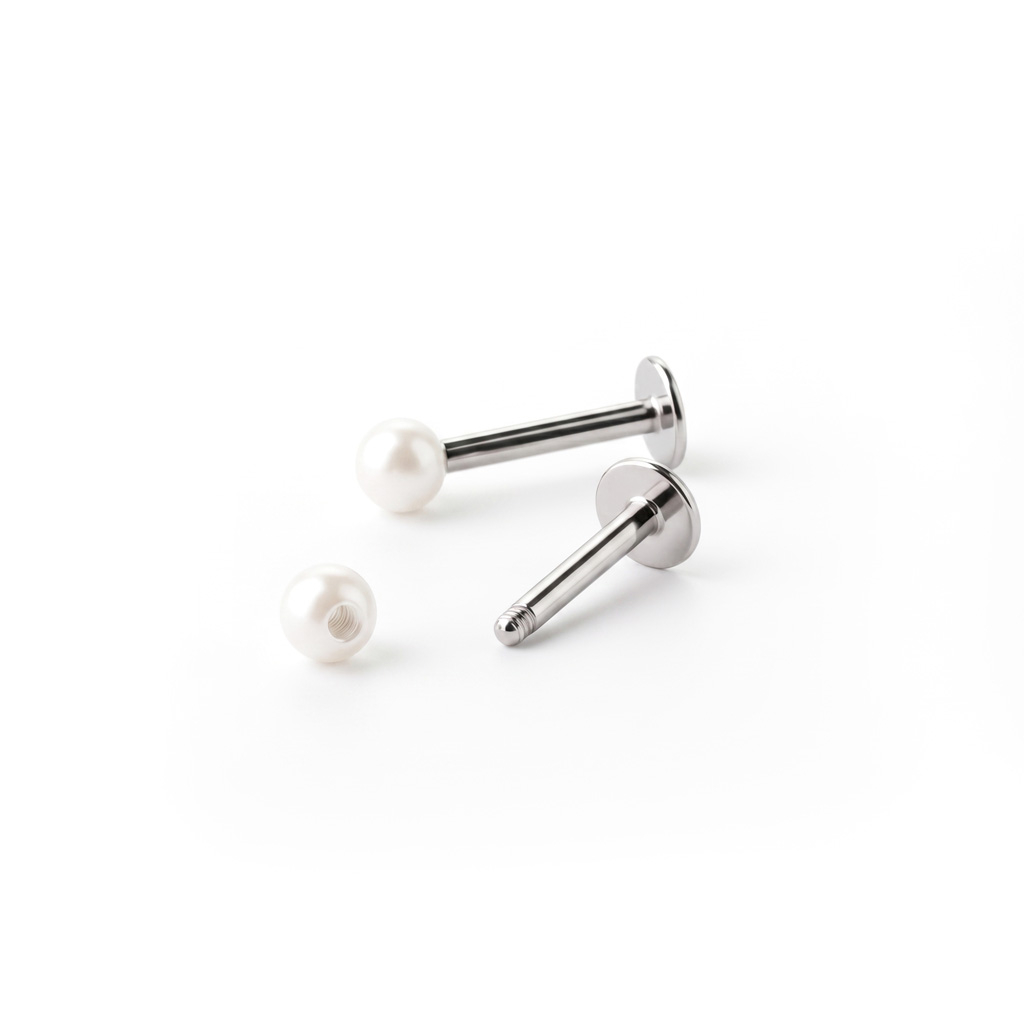 Labret mit einer Perlenkugel aus Acryl in vielen Farben