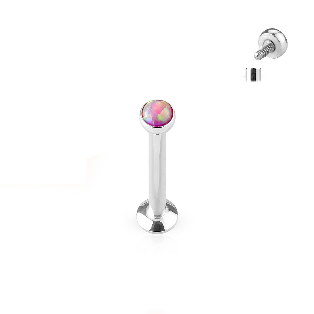 Labret mit innenseitigen Gewinde und Opalkugel