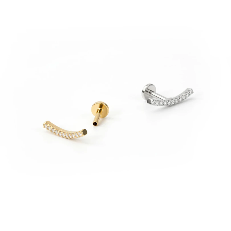 Labret mit Innengewinde und Bogen mit Steinen