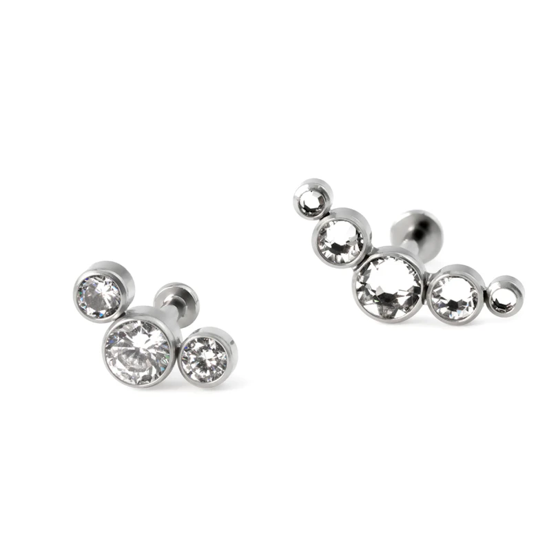 Push-In Labret aus Titan mit verschiedenen Steinen