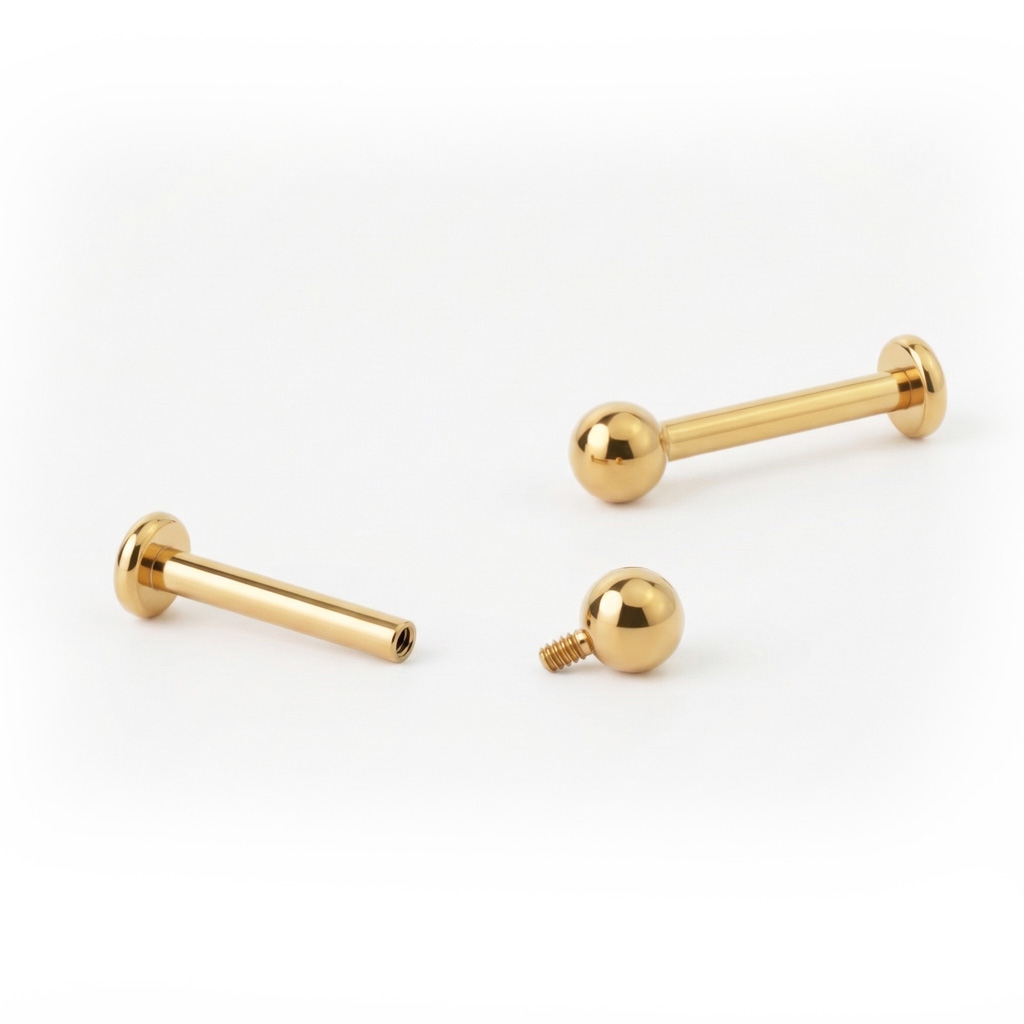 Labret aus farbigem Titan mit Innengewinde