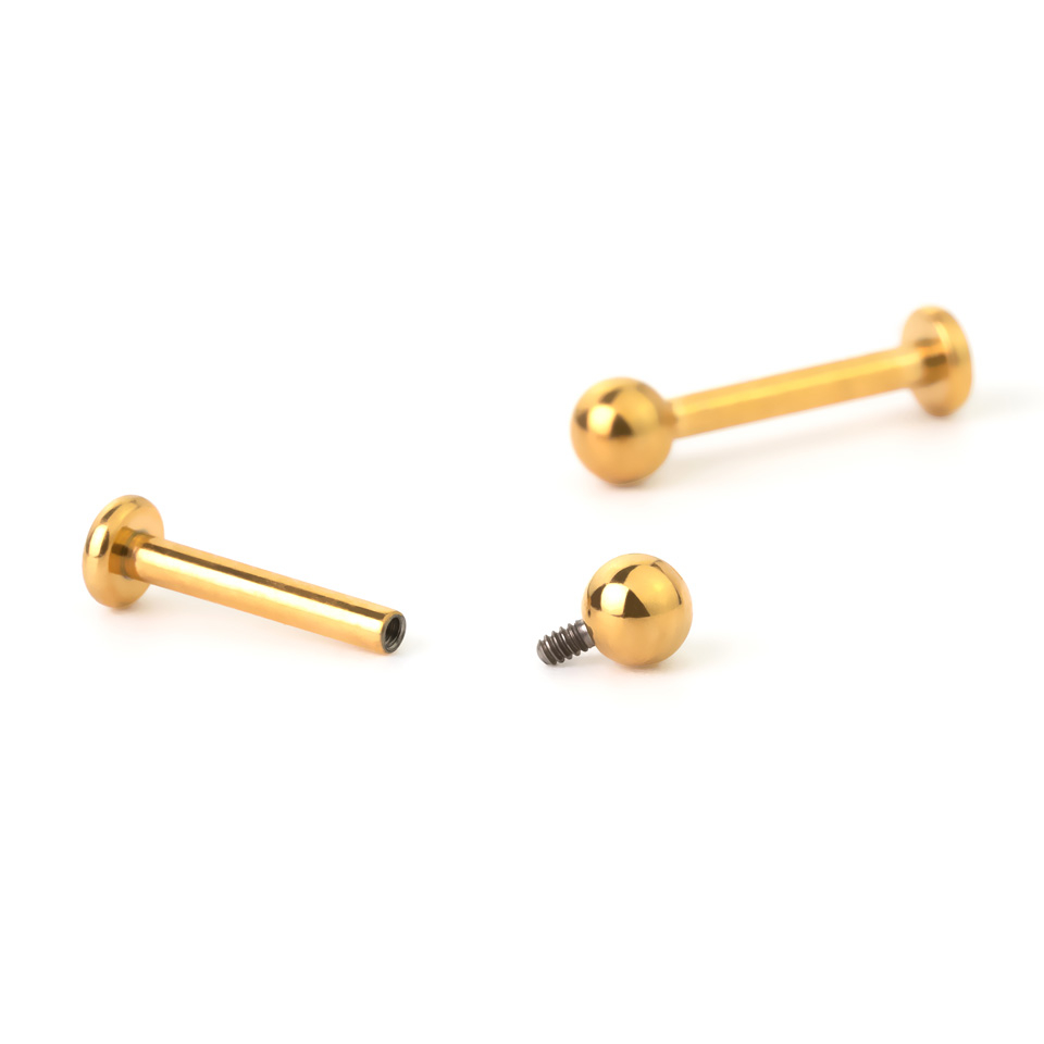 Labret aus farbigem Titan mit Innengewinde