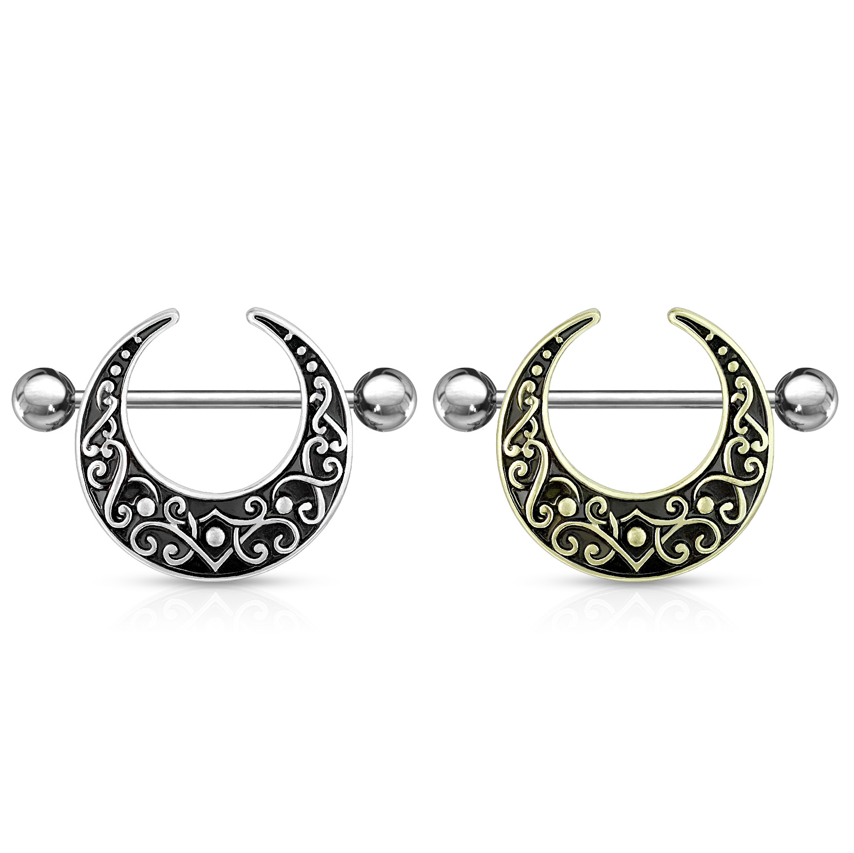 Brustwarzenpiercing mit filigranem Halbmond
