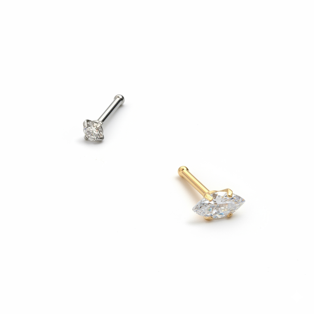 Nasenstecker mit verschiedenen Steindesigns und Farben