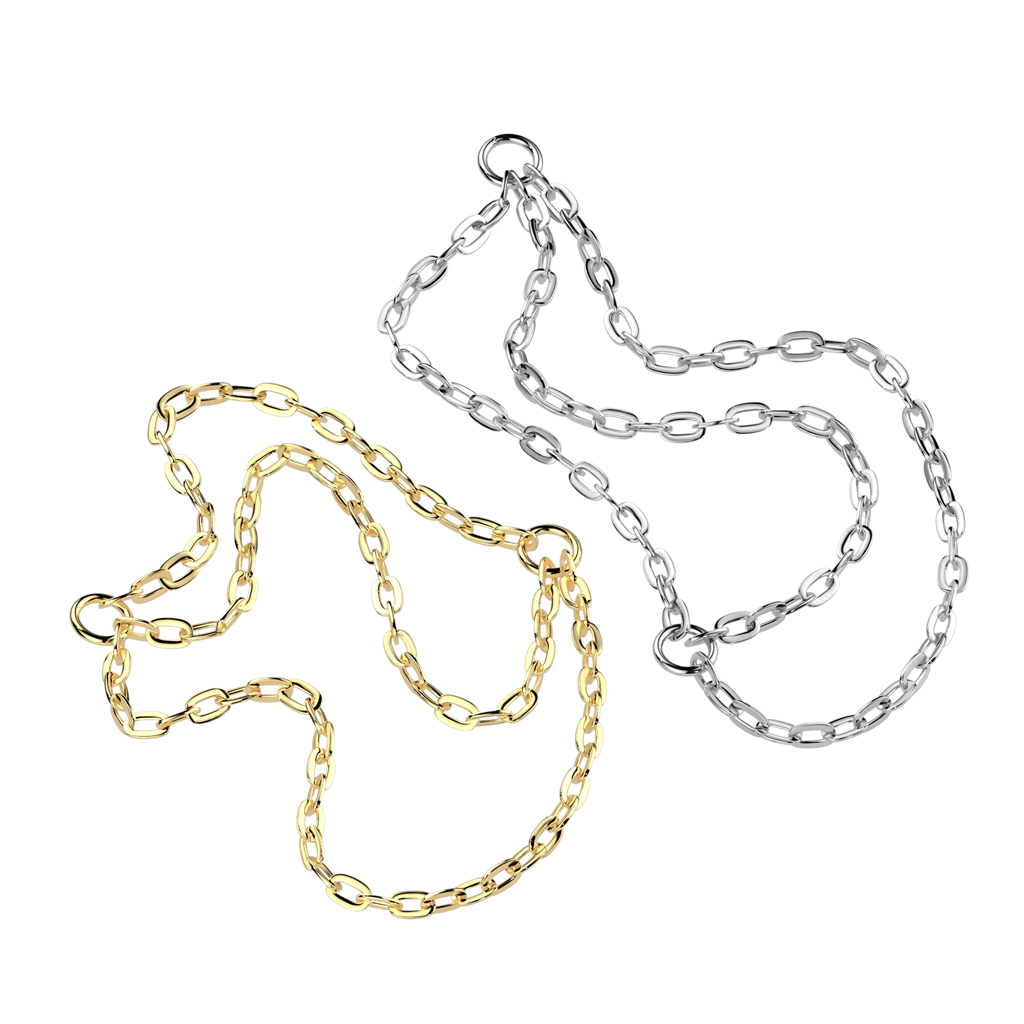 Dreifache Piercingkette aus Titan