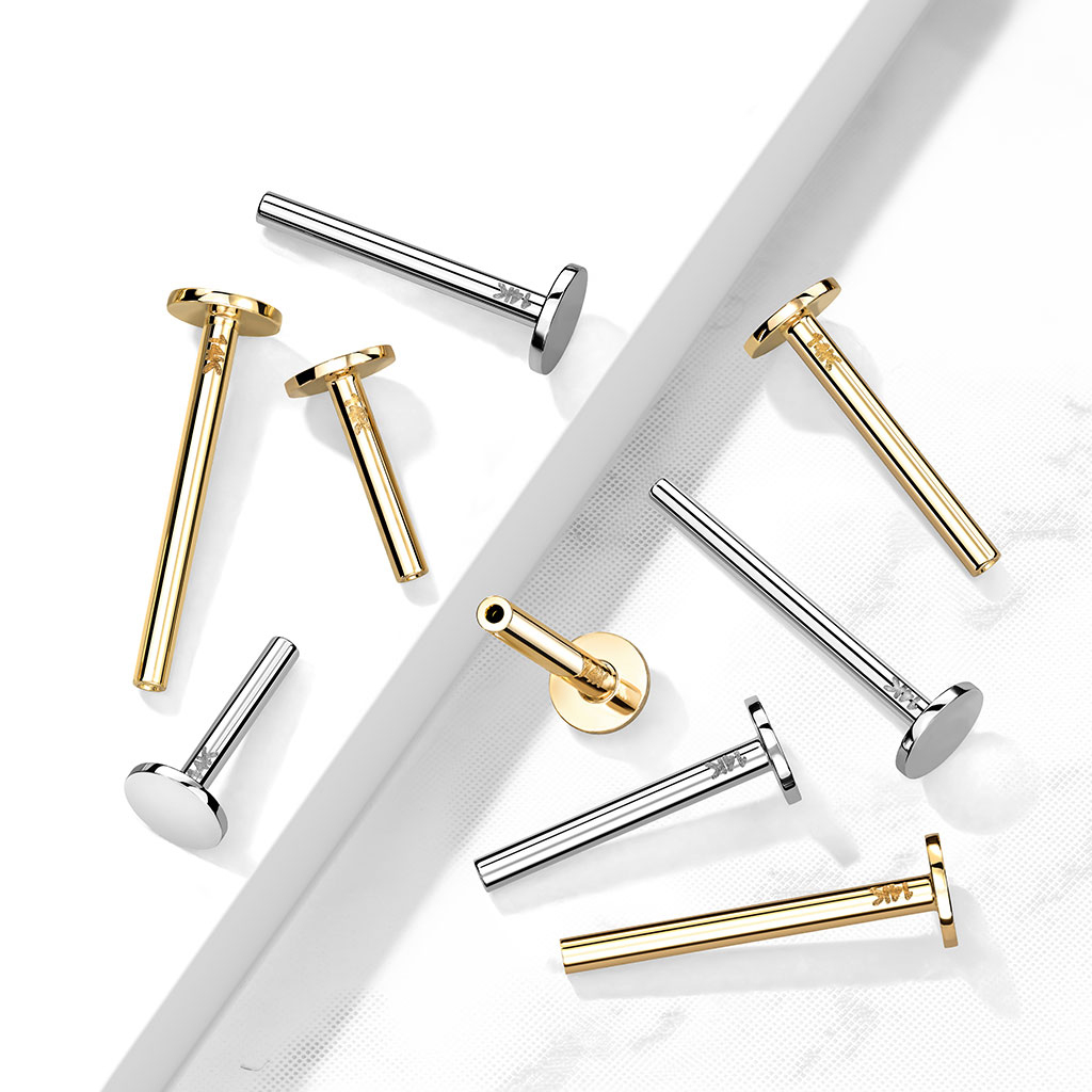 Push-In Labret aus 14 Karat Gold
