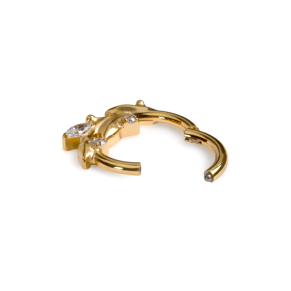 Ring aus Titan mit zarten Blättern
