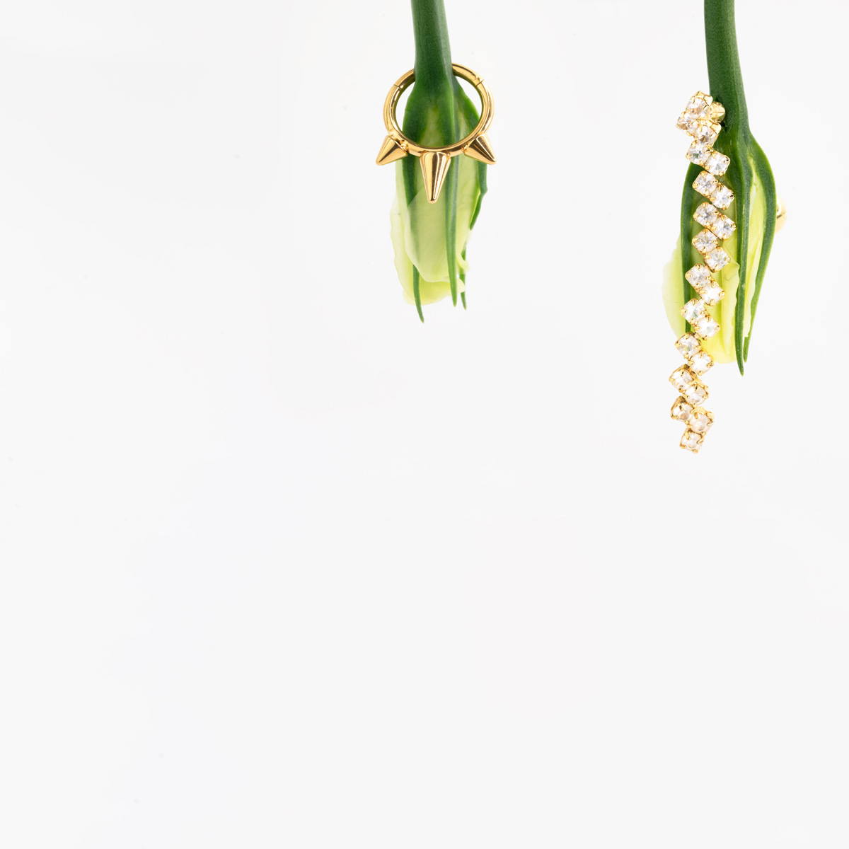 FLOWERS WITH PIERCING JEWELRY